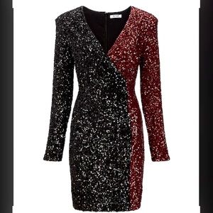 NWT Express Color Block Faux Rap Mini dress